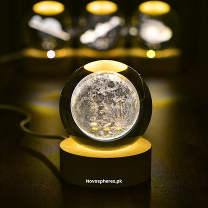 3D Luxury Crystal Moon Lamp | Nova Spheres Brand