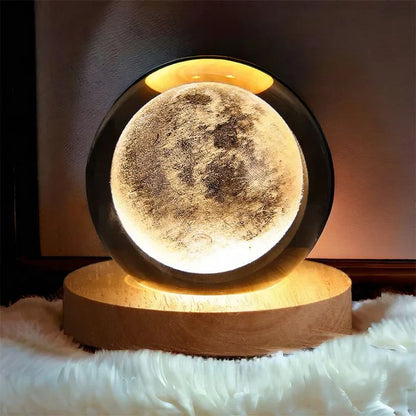 3D Luxury Crystal Moon Lamp | Nova Spheres Brand